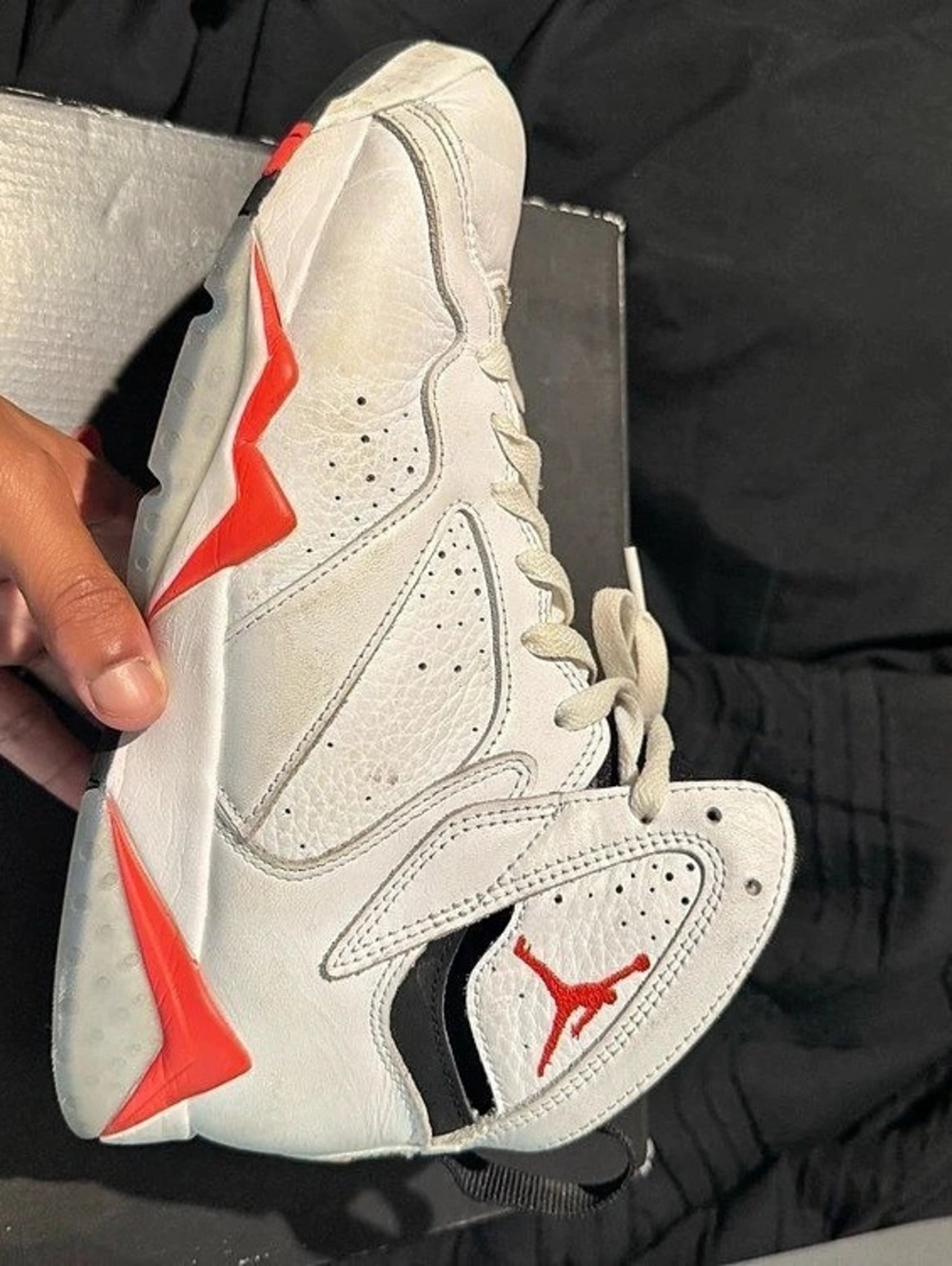 Jordan Air Jordan 7 Retro "White Infrared" Sneakers White & Red US 9